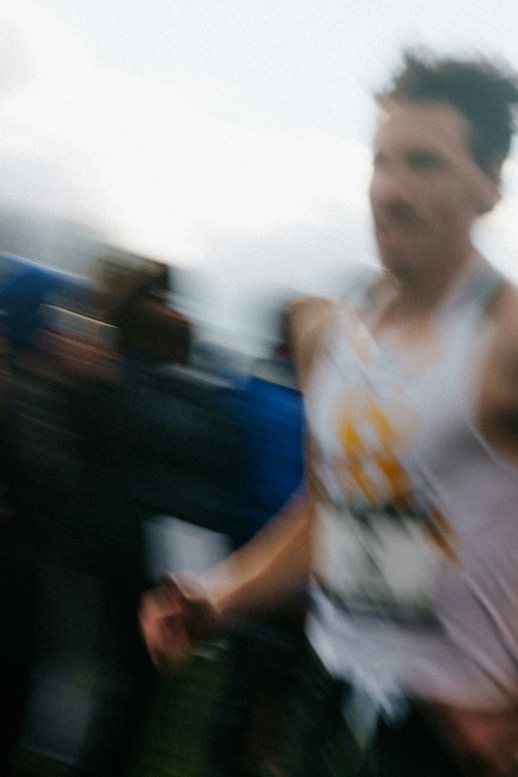 Runner during training