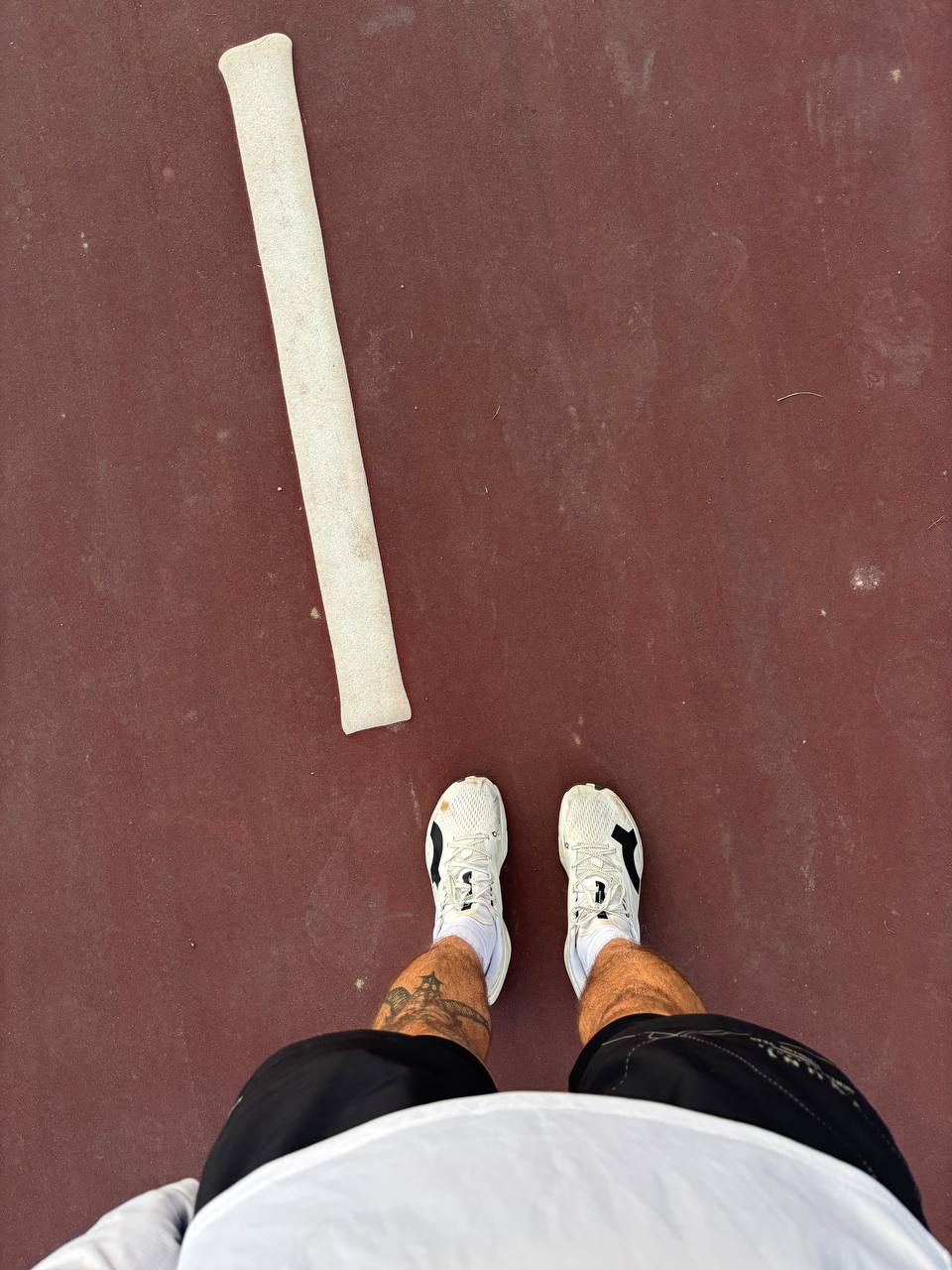 Running shoes on a track